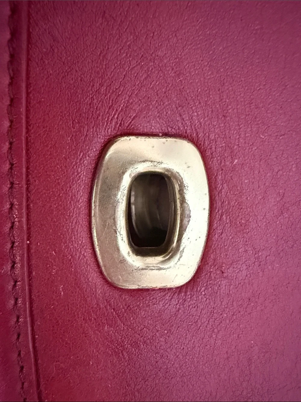 Coach Red Leather Briefcase with Gold-Tone Turn Lock